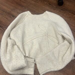 American Eagle Outfitters Cream Knit Sweater